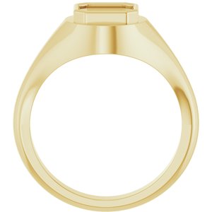 18K Yellow Gold 7x7 mm Asscher Bezel-Set Ring Mounting – image 4