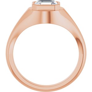 18K Rose Gold 7x7 mm Asscher Bezel-Set Ring Mounting – image 3