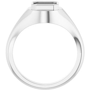 18K White Gold 7x7 mm Asscher Bezel-Set Ring Mounting – image 4