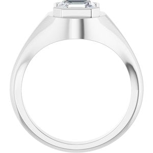 14K X1 White Gold 7x7 mm Asscher Bezel-Set Ring Mounting – image 3