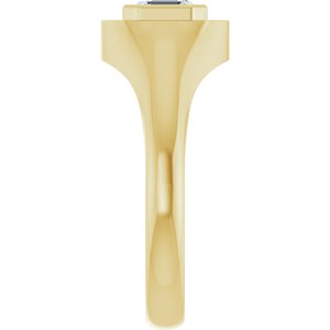 14K Yellow Gold 5.5x5.5 mm Asscher Bezel-Set Ring Mounting – image 7