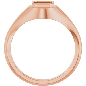 14K Rose Gold 5.5x5.5 mm Asscher Bezel-Set Ring Mounting – image 4