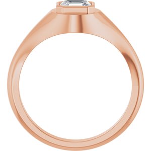 14K Rose Gold 5.5x5.5 mm Asscher Bezel-Set Ring Mounting – image 3