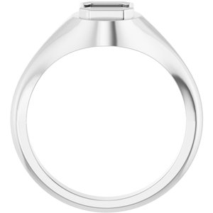 10K White Gold 5.5x5.5 mm Asscher Bezel-Set Ring Mounting – image 4