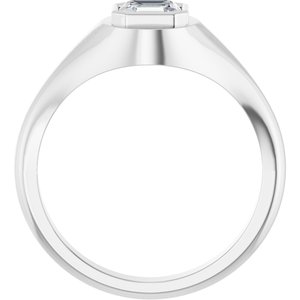 14K White Gold 5.5x5.5 mm Asscher Bezel-Set Ring Mounting – image 3