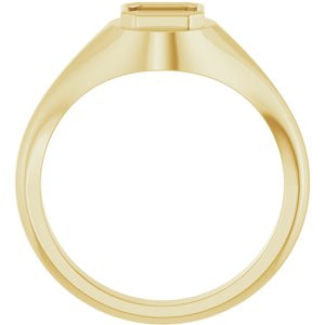 18K Yellow Gold 5.5x5.5 mm Asscher Bezel-Set Ring Mounting – image 4