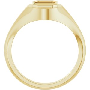 18K Yellow Gold 8x6 mm Emerald Bezel-Set Ring Mounting – image 4