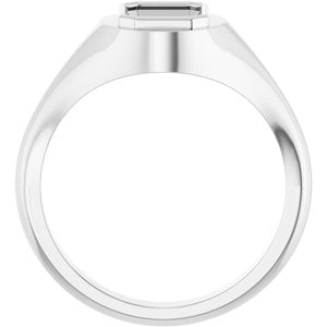 14K White Gold 8x6 mm Emerald Bezel-Set Ring Mounting – image 4