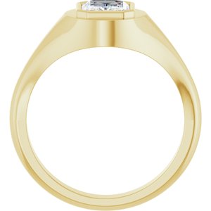 10K Yellow Gold 8x6 mm Emerald Bezel-Set Ring Mounting – image 3
