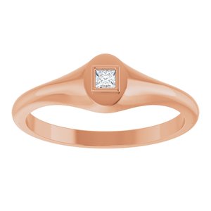 18K Rose Gold 2.25x2.25 mm Square Bezel-Set Ring Mounting – image 5