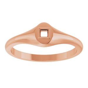 18K Rose Gold 2.25x2.25 mm Square Bezel-Set Ring Mounting – image 6