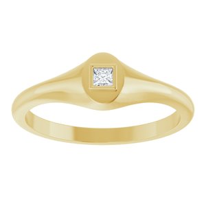 18K Yellow Gold 2.25x2.25 mm Square Bezel-Set Ring Mounting – image 5