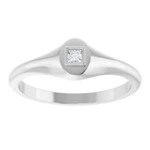 Sterling Silver 2.25x2.25 mm Square Bezel-Set Ring Mounting – image 5