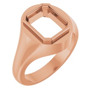 10K Rose Gold 10x8 mm Emerald Bezel-Set Ring Mounting – image 2