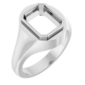 Continuum Sterling Silver 10x8 mm Emerald Bezel-Set Ring Mounting – image 2