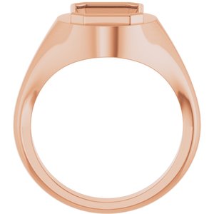 18K Rose Gold 10x8 mm Emerald Bezel-Set Ring Mounting – image 4