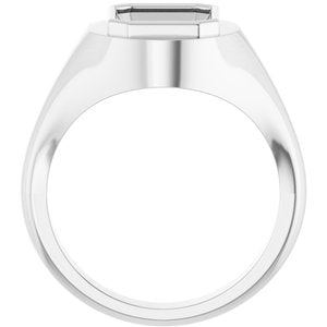 10K White Gold 10x8 mm Emerald Bezel-Set Ring Mounting – image 4