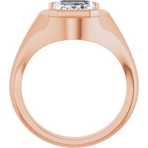 18K Rose Gold 10x8 mm Emerald Bezel-Set Ring Mounting – image 3