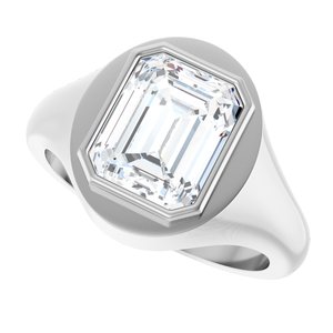 Continuum Sterling Silver 10x8 mm Emerald Bezel-Set Ring Mounting – image 8