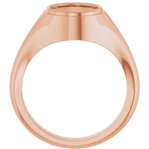 10K Rose Gold 11x9 mm Oval Bezel-Set Ring Mounting – image 4
