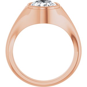 18K Rose Gold 11x9 mm Oval Bezel-Set Ring Mounting – image 3