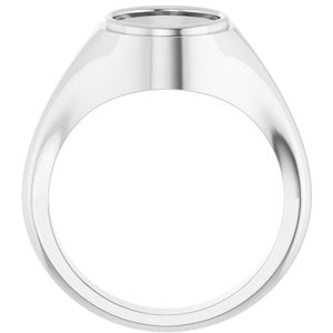 18K White Gold 11x9 mm Oval Bezel-Set Ring Mounting – image 4