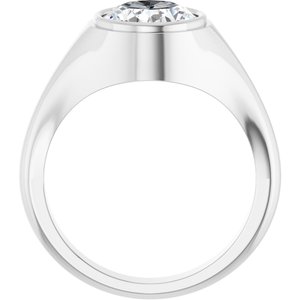 Platinum 11x9 mm Oval Bezel-Set Ring Mounting – image 3
