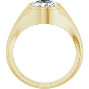 18K Yellow Gold 11x9 mm Oval Bezel-Set Ring Mounting – image 3