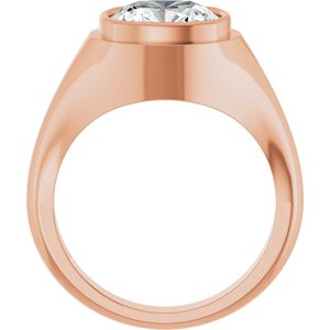 14K Rose Gold 10x10 mm Cushion Bezel-Set Ring Mounting – image 3