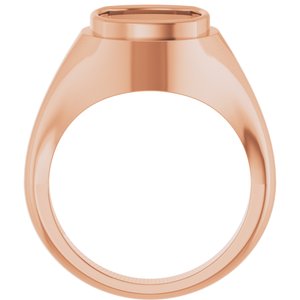 10K Rose Gold 10x10 mm Cushion Bezel-Set Ring Mounting – image 4