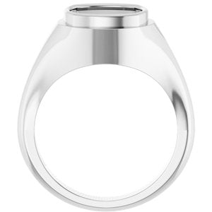 Platinum 10x10 mm Cushion Bezel-Set Ring Mounting – image 4