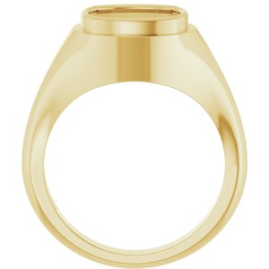 10K Yellow Gold 10x10 mm Cushion Bezel-Set Ring Mounting – image 4