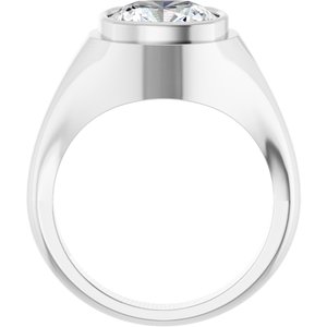 18K White Gold 10x10 mm Cushion Bezel-Set Ring Mounting – image 3