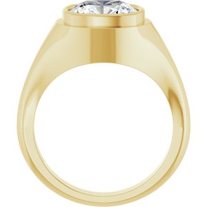 10K Yellow Gold 10x10 mm Cushion Bezel-Set Ring Mounting – image 3