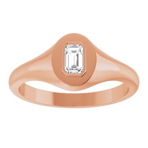 10K Rose Gold 5x3 mm Emerald Bezel-Set Ring Mounting – image 5