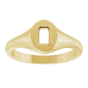 18K Yellow Gold 5x3 mm Emerald Bezel-Set Ring Mounting – image 6