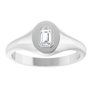 Platinum 5x3 mm Emerald Bezel-Set Ring Mounting – image 5
