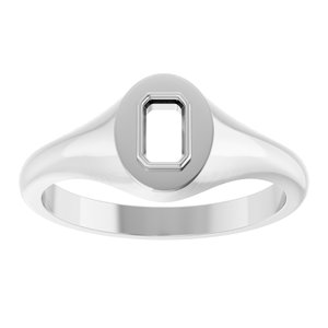 Sterling Silver 5x3 mm Emerald Bezel-Set Ring Mounting – image 6