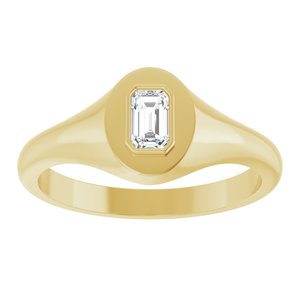 10K Yellow Gold 5x3 mm Emerald Bezel-Set Ring Mounting – image 5