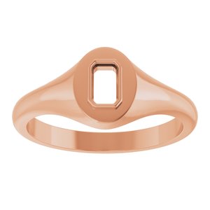 18K Rose Gold 5x3 mm Emerald Bezel-Set Ring Mounting – image 6