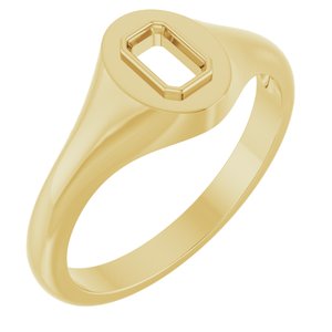 10K Yellow Gold 5x3 mm Emerald Bezel-Set Ring Mounting – image 2
