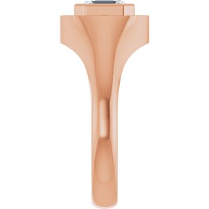 10K Rose Gold 6.5x6.5 mm Asscher Bezel-Set Ring Mounting – image 7