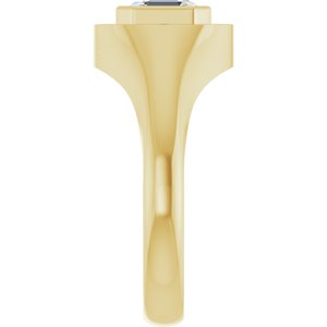 14K Yellow Gold 6.5x6.5 mm Asscher Bezel-Set Ring Mounting – image 7