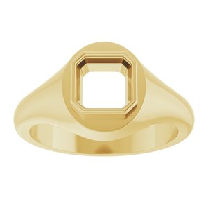 14K Yellow Gold 6.5x6.5 mm Asscher Bezel-Set Ring Mounting – image 6