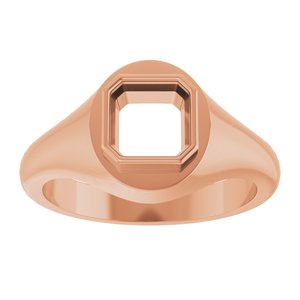 10K Rose Gold 6.5x6.5 mm Asscher Bezel-Set Ring Mounting – image 6