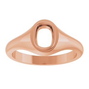 10K Rose Gold 7x5 mm Elongated Cushion Bezel-Set Ring Mounting – image 6