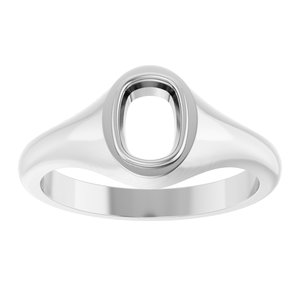 10K White Gold 7x5 mm Elongated Cushion Bezel-Set Ring Mounting – image 6