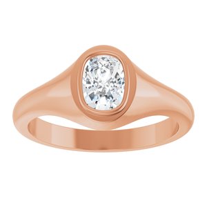 10K Rose Gold 7x5 mm Elongated Cushion Bezel-Set Ring Mounting – image 5