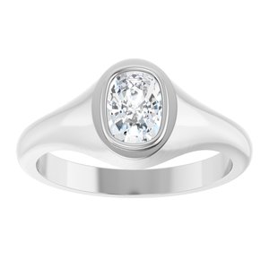 Sterling Silver 7x5 mm Elongated Cushion Bezel-Set Ring Mounting – image 5