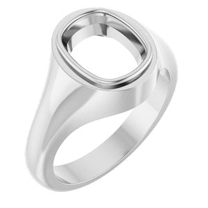 10K White Gold 10x8 mm Elongated Cushion Bezel-Set Ring Mounting – image 2